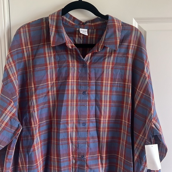 Melrose and Market Size Large Plaid button down blouse - Picture 3 of 7